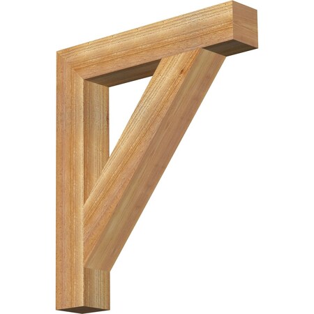 Traditional Block Rough Sawn Bracket, Western Red Cedar, 4"W x 24"D x 28"H